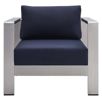 Shore SunbrellaÂ® Fabric Aluminum Outdoor Patio Armchair by Furniture For America