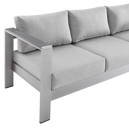 Shore SunbrellaÂ® Fabric Aluminum Outdoor Patio Sofa by Furniture for America