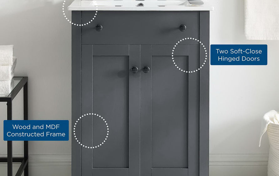 Copal 24" Bathroom Vanity in Gray White