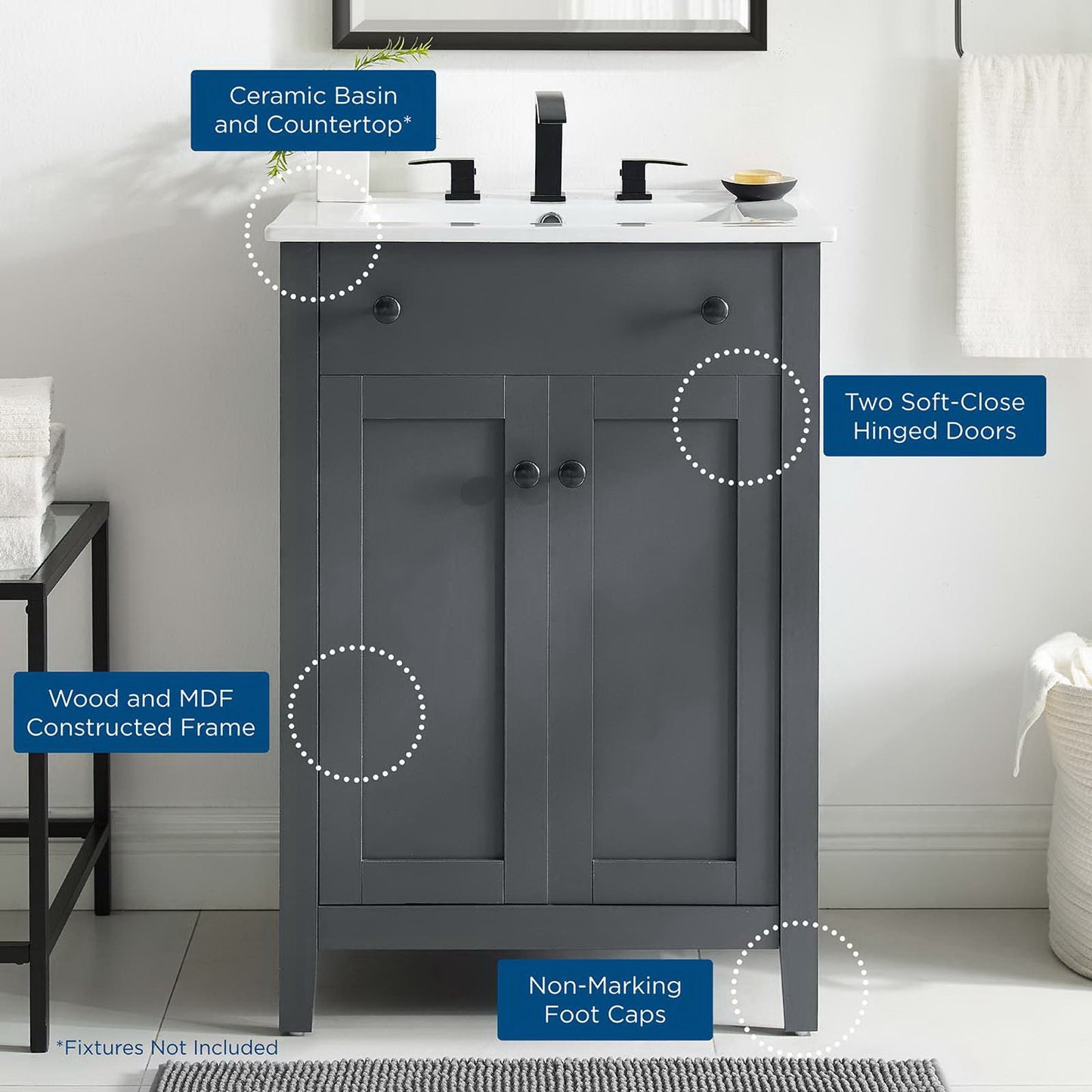 Nantucket 24" Bathroom Vanity by Furniture For America