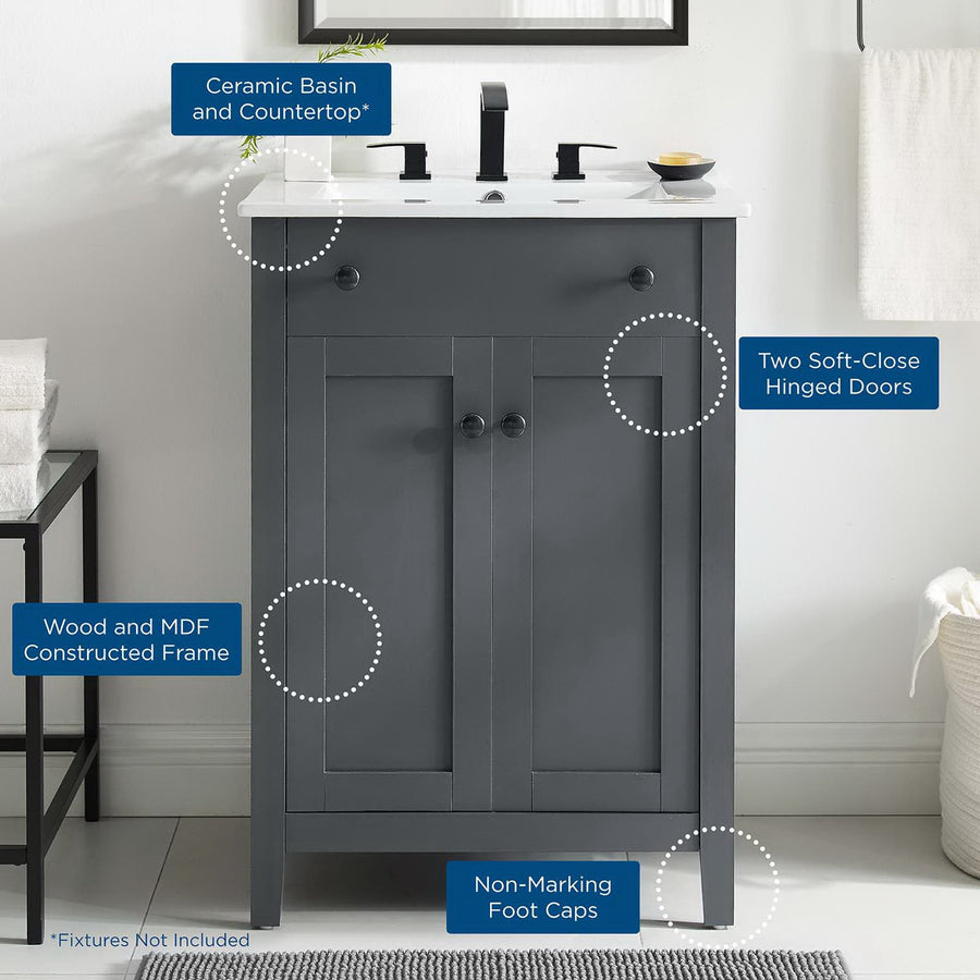 Copal 24" Bathroom Vanity in Gray White