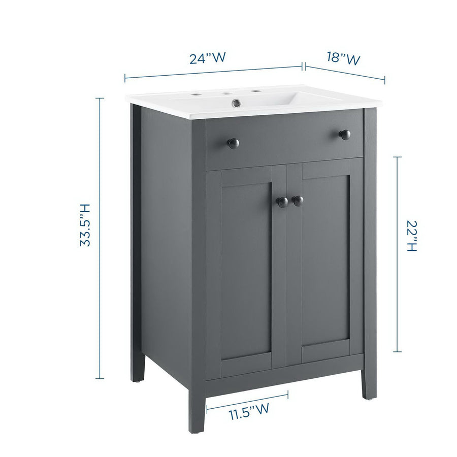 Copal 24" Bathroom Vanity in Gray White