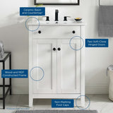 Copal 24" Bathroom Vanity in White White