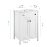 Copal 24" Bathroom Vanity in White White
