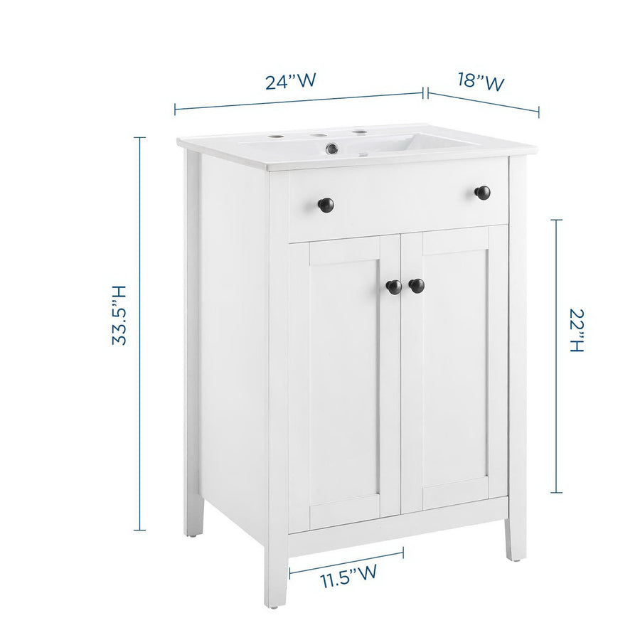 Copal 24" Bathroom Vanity in White White