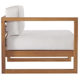 Cedar 3-Piece Outdoor Patio Teak Wood Sectional Sofa Set in Natural White