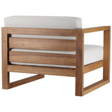 Cedar 3-Piece Outdoor Patio Teak Wood Sectional Sofa Set in Natural White