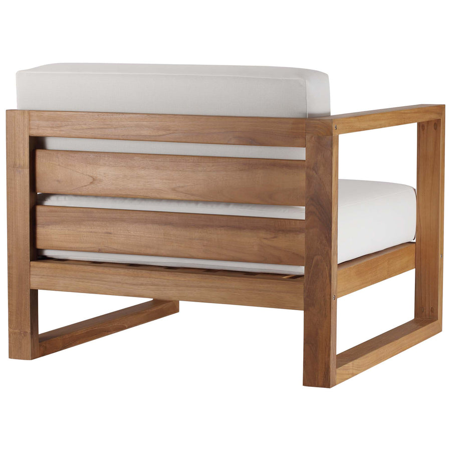 Cedar 2-Piece Outdoor Patio Teak Wood Sectional Sofa Loveseat in Natural White