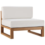 Cedar 4-Piece Outdoor Patio Teak Wood Furniture Set in Natural White