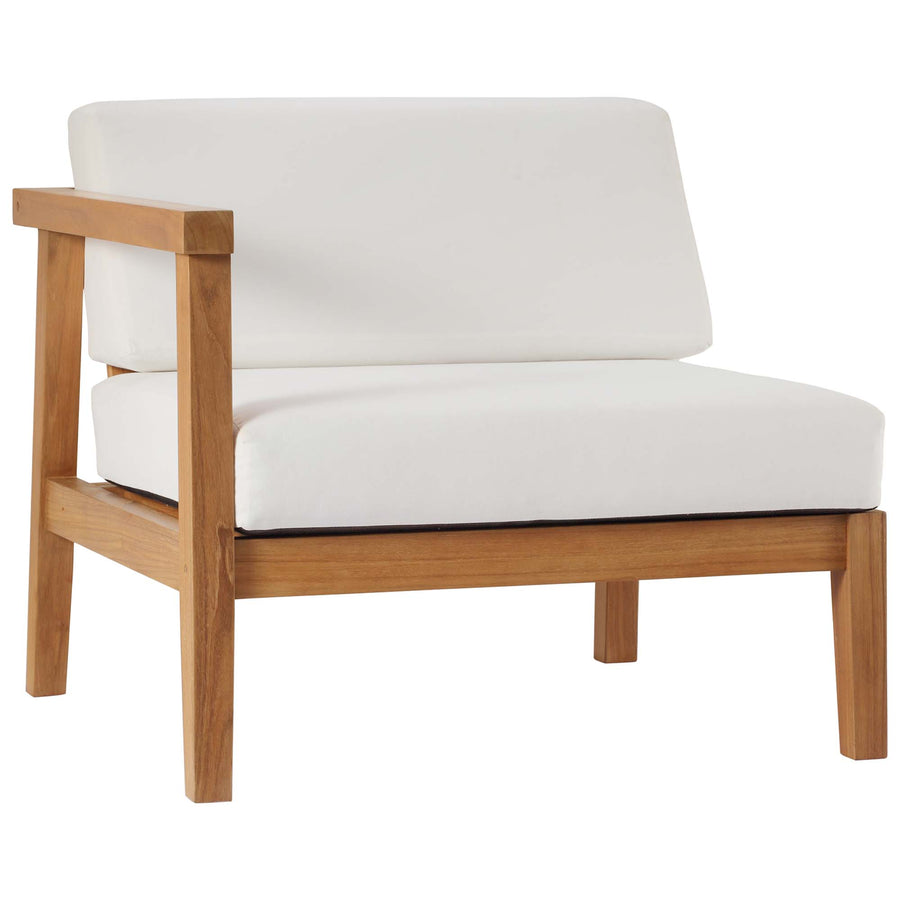 Fable 3-Piece Outdoor Patio Teak Wood Sectional Sofa Set in Natural White