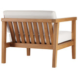 Fable 3-Piece Outdoor Patio Teak Wood Sectional Sofa Set in Natural White