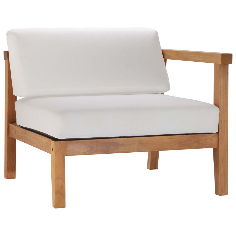 Fable 3-Piece Outdoor Patio Teak Wood Sectional Sofa Set in Natural White