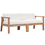 Fable Outdoor Patio Teak Wood 2-Seater Loveseat in Natural White