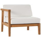 Fable Outdoor Patio Teak Wood 2-Seater Loveseat in Natural White