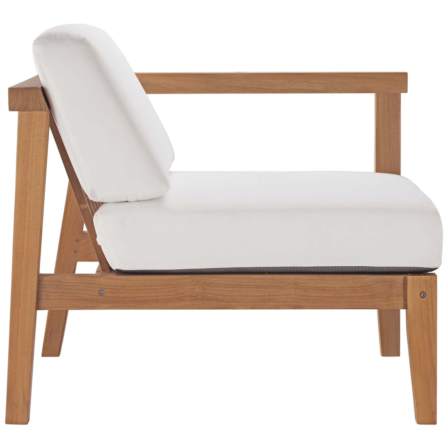 Fable Outdoor Patio Teak Wood 2-Seater Loveseat in Natural White
