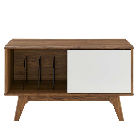 Envision Vinyl Record Display Stand in Walnut White