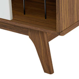Verity Vinyl Record Display Stand in Walnut White