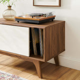 Verity Vinyl Record Display Stand in Walnut White