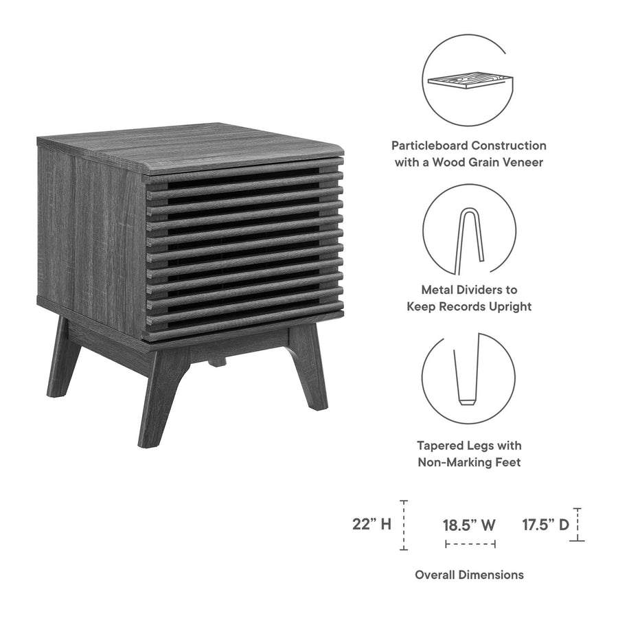 Vera Vinyl Record Display Stand in Charcoal