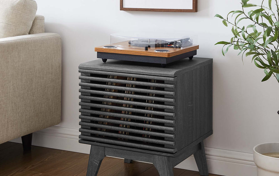 Vera Vinyl Record Display Stand in Charcoal