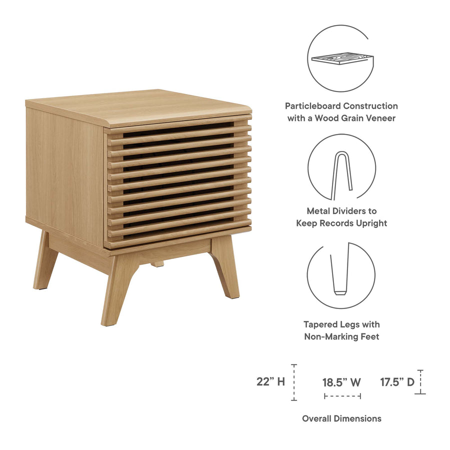 Vera Vinyl Record Display Stand in Oak