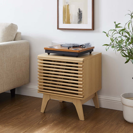 Render Vinyl Record Display Stand in Oak