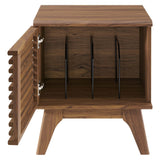 Vera Vinyl Record Display Stand in Walnut