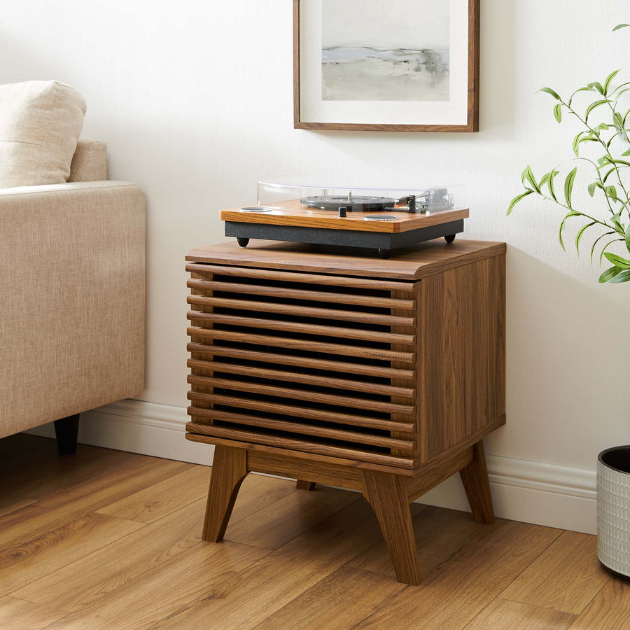 Vera Vinyl Record Display Stand in Walnut
