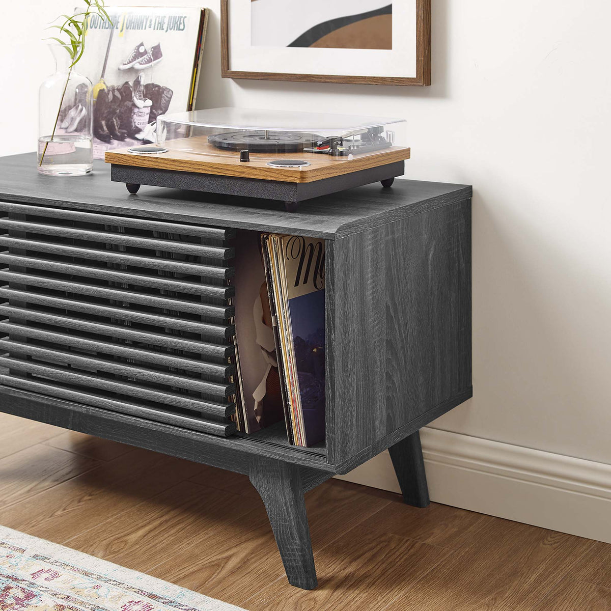 Render Vinyl Record Display Stand in Charcoal