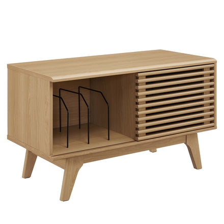 Render Vinyl Record Display Stand in Oak
