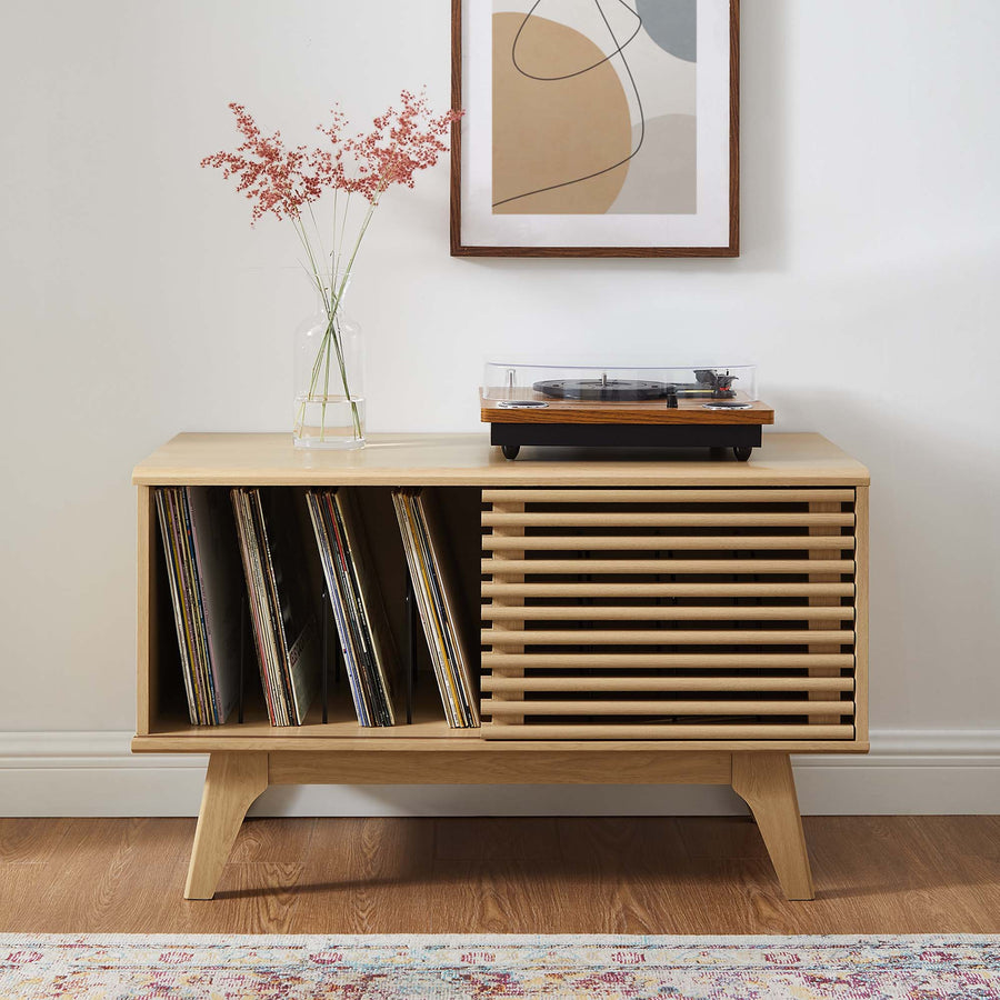 Vera Vinyl Record Display Stand in Oak