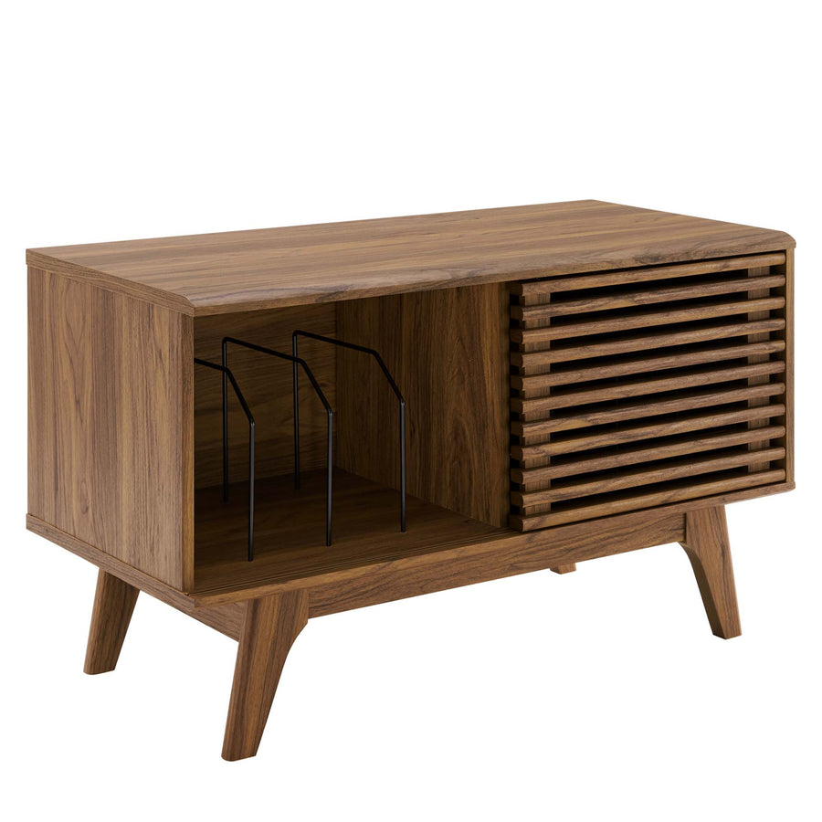 Vera Vinyl Record Display Stand in Walnut