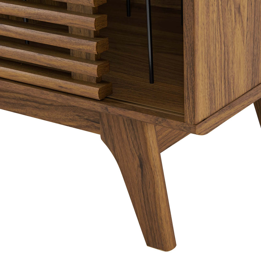 Vera Vinyl Record Display Stand in Walnut