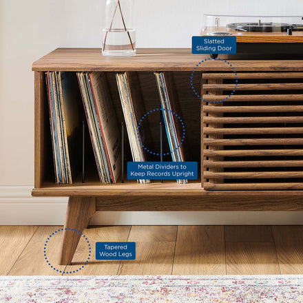 Render Vinyl Record Display Stand in Walnut