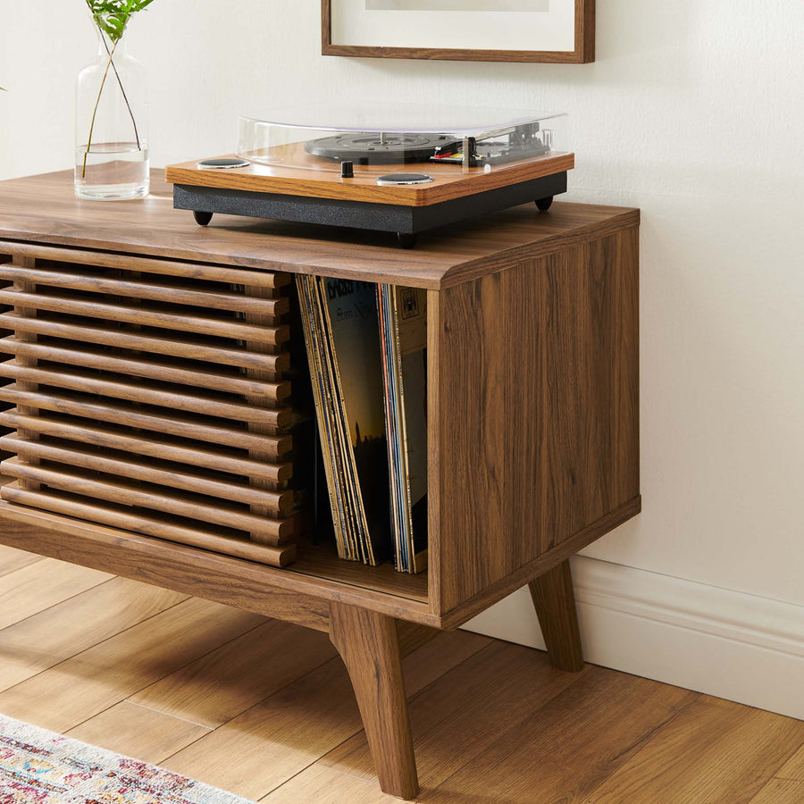 Vera Vinyl Record Display Stand in Walnut