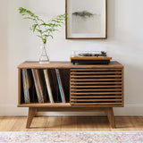 Vera Vinyl Record Display Stand in Walnut