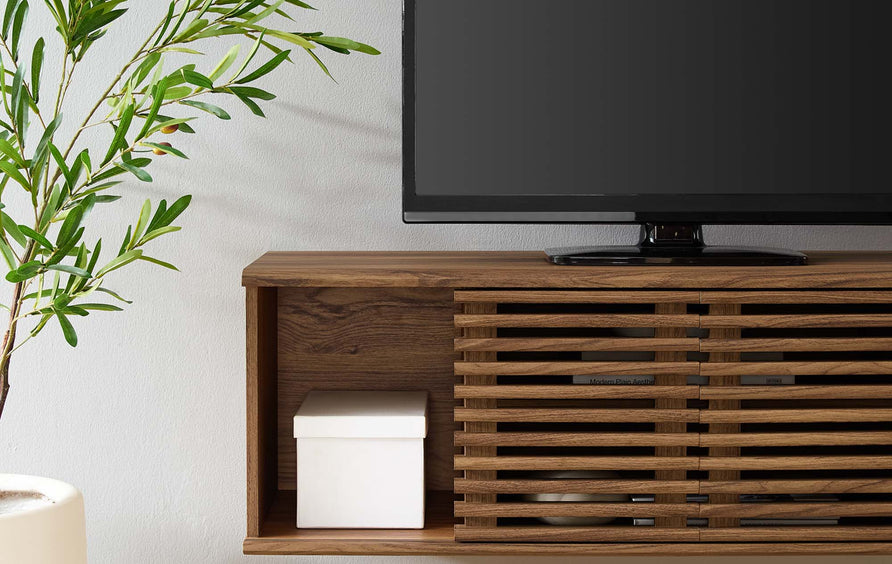 Vera 46" Wall-Mount Media Console TV Stand in Walnut