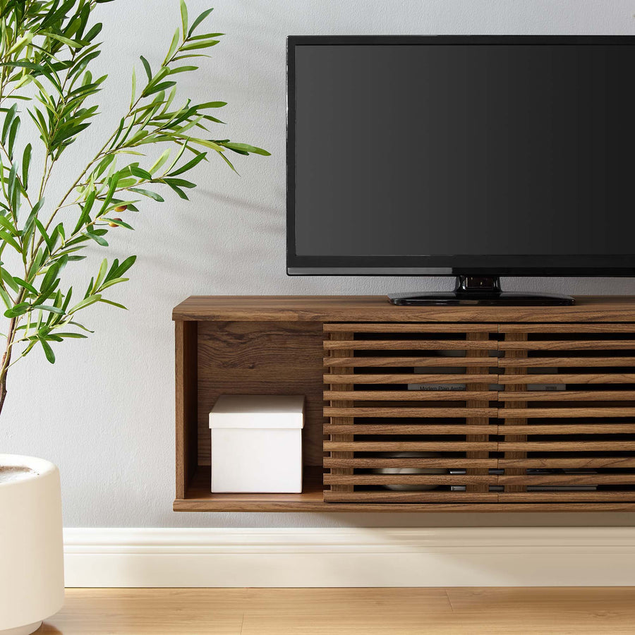 Vera 46" Wall-Mount Media Console TV Stand in Walnut
