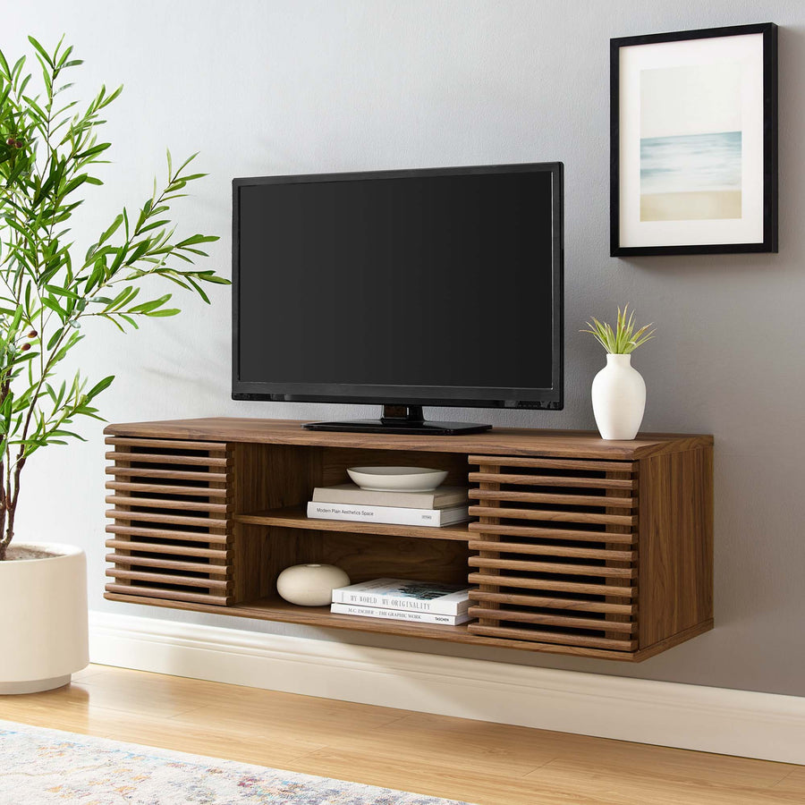 Vera 46" Wall-Mount Media Console TV Stand in Walnut