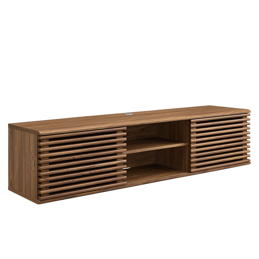 Vera 60" Wall-Mount Media Console TV Stand in Walnut