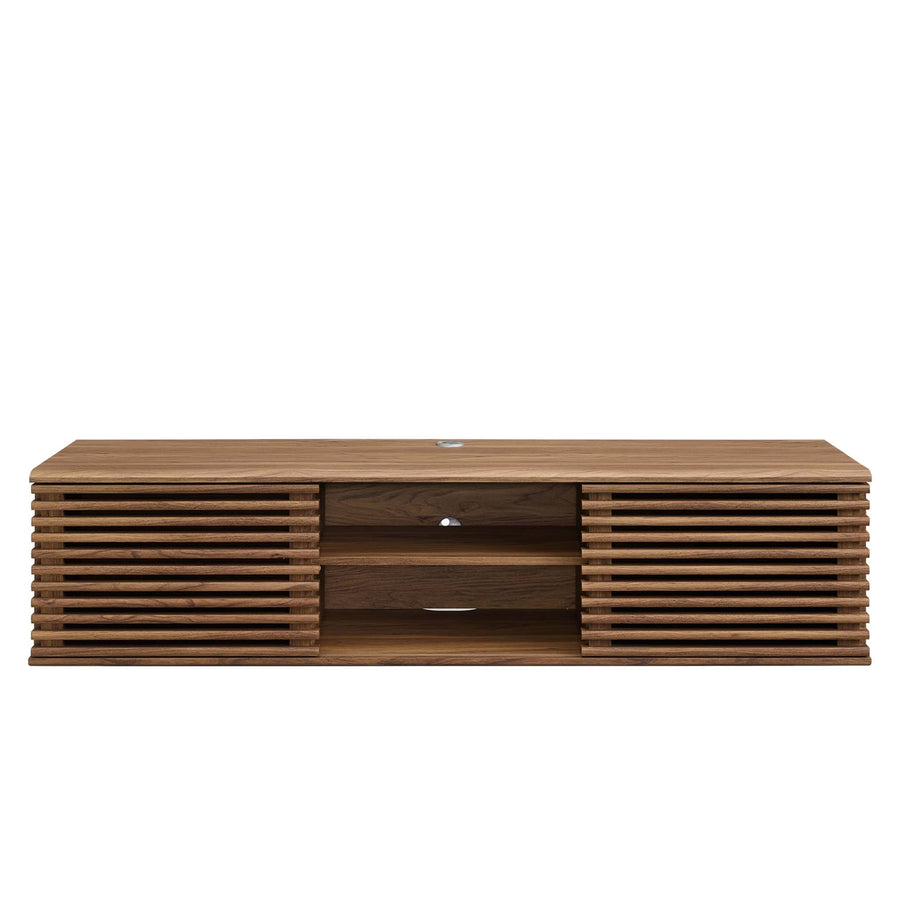 Vera 60" Wall-Mount Media Console TV Stand in Walnut