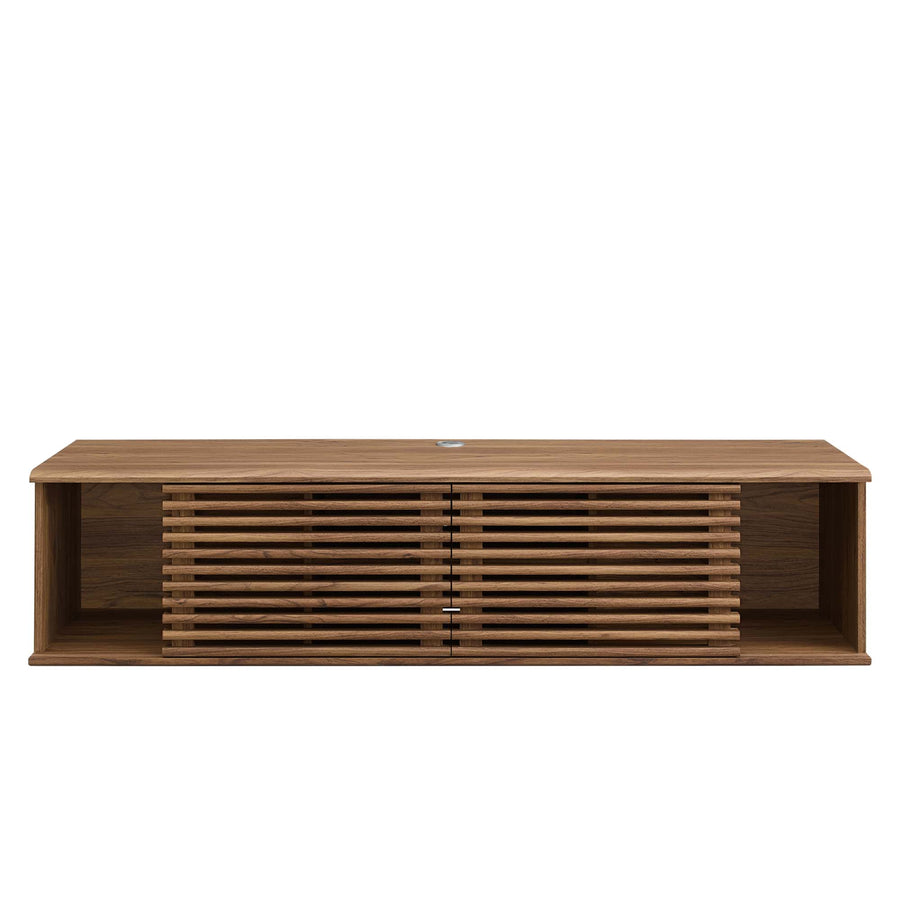 Vera 60" Wall-Mount Media Console TV Stand in Walnut