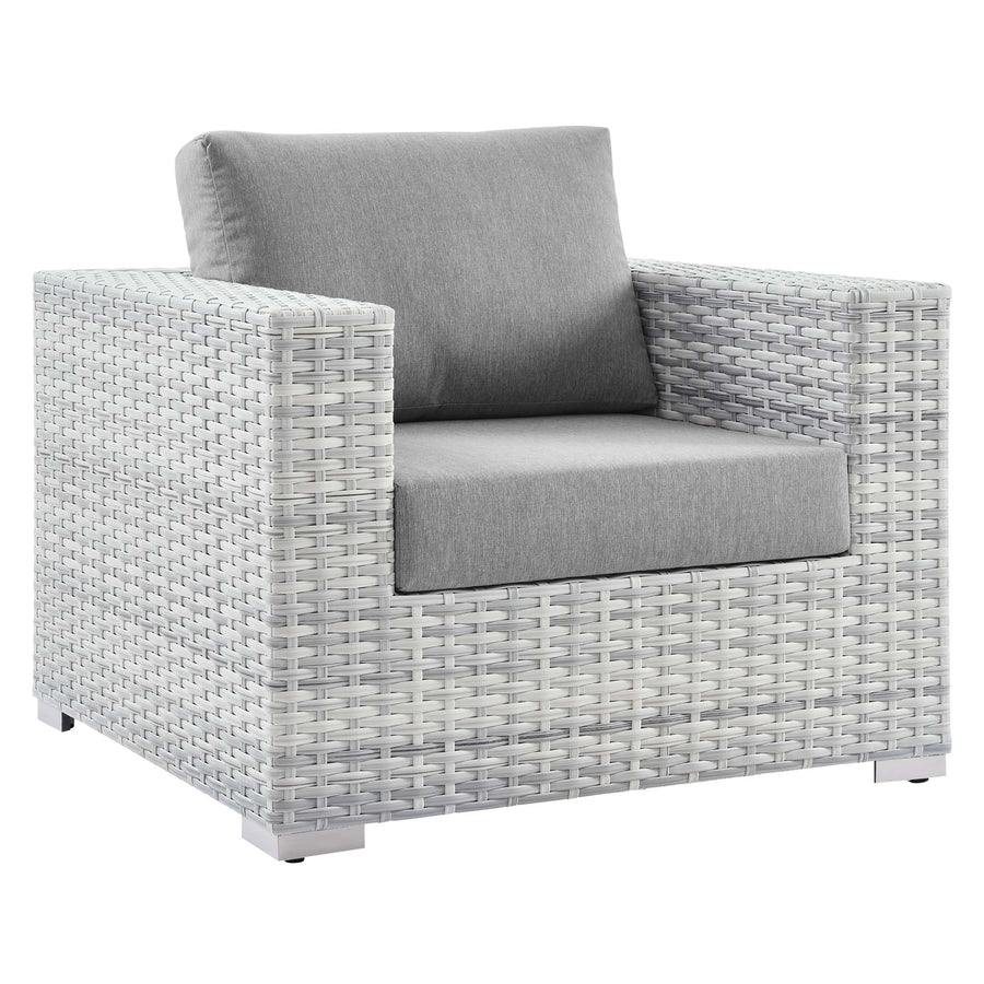 Sienna Outdoor Patio Armchair in Light Gray Gray