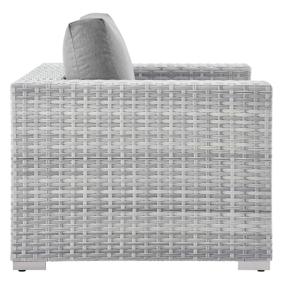 Sienna Outdoor Patio Armchair in Light Gray Gray
