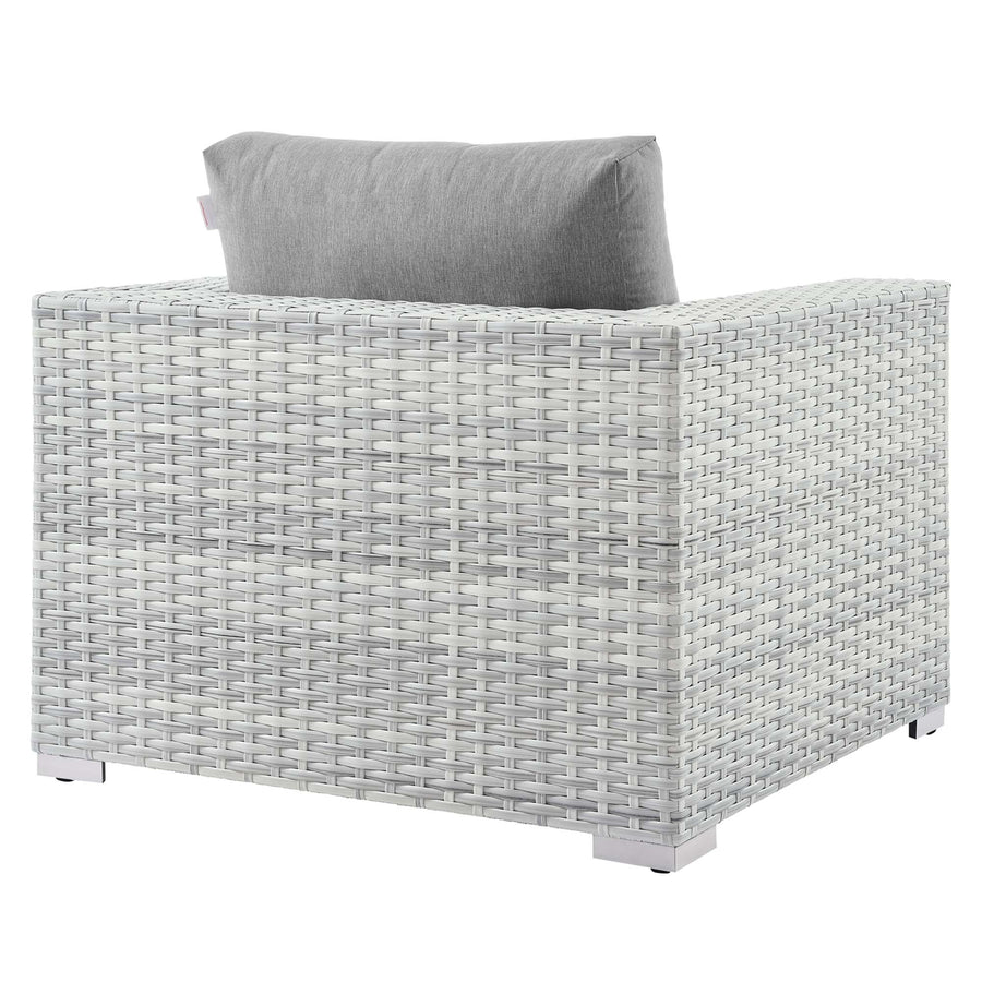 Sienna Outdoor Patio Armchair in Light Gray Gray