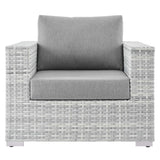 Sienna Outdoor Patio Armchair in Light Gray Gray