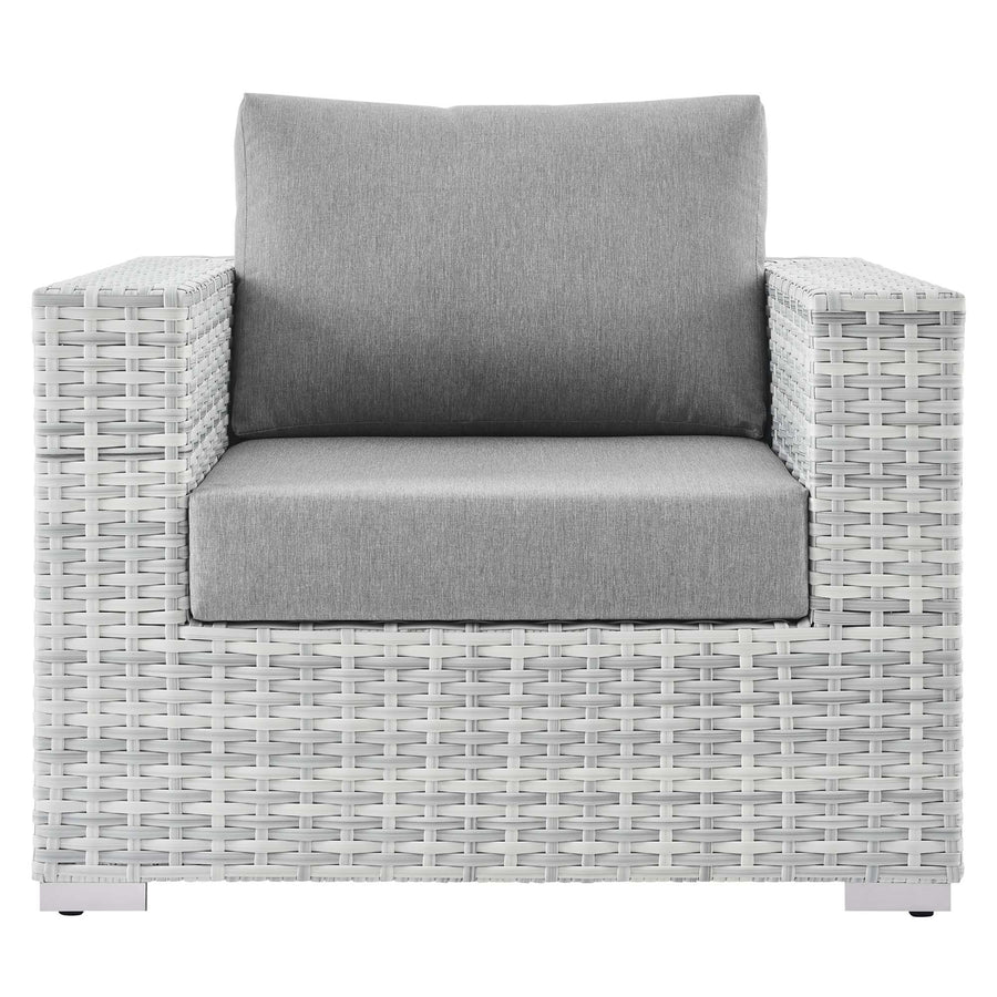 Sienna Outdoor Patio Armchair in Light Gray Gray