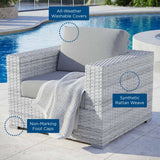 Sienna Outdoor Patio Armchair in Light Gray Gray