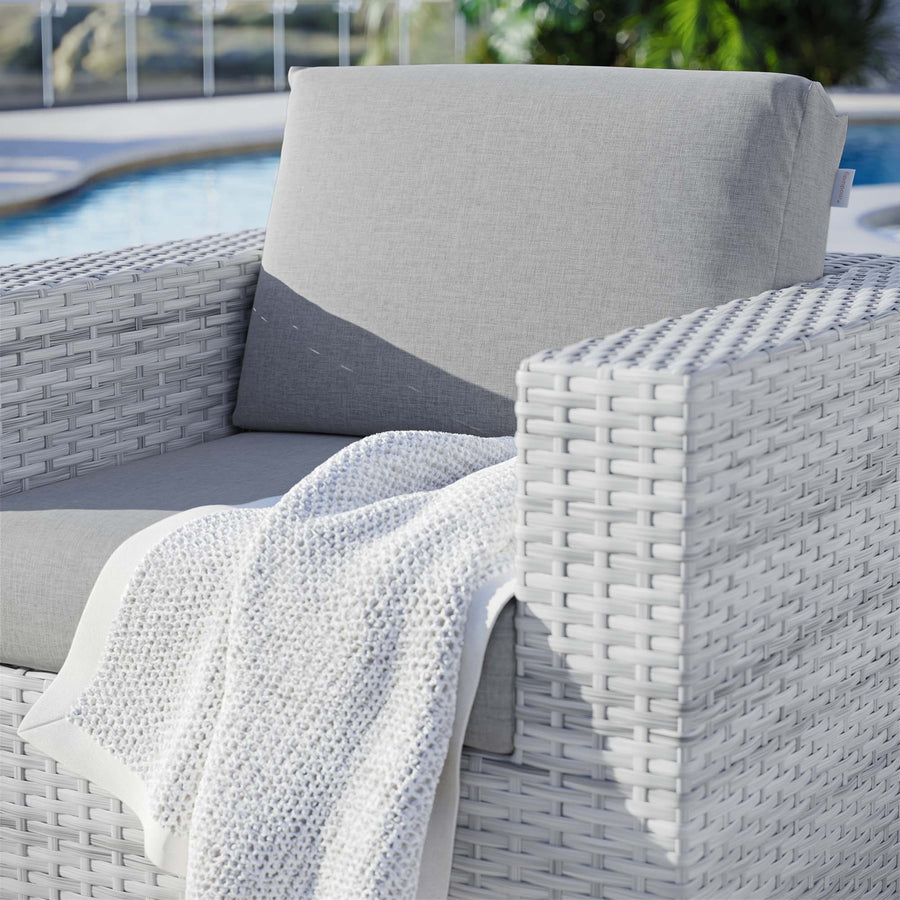 Sienna Outdoor Patio Armchair in Light Gray Gray