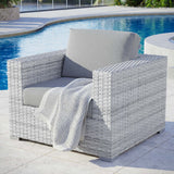 Sienna Outdoor Patio Armchair in Light Gray Gray